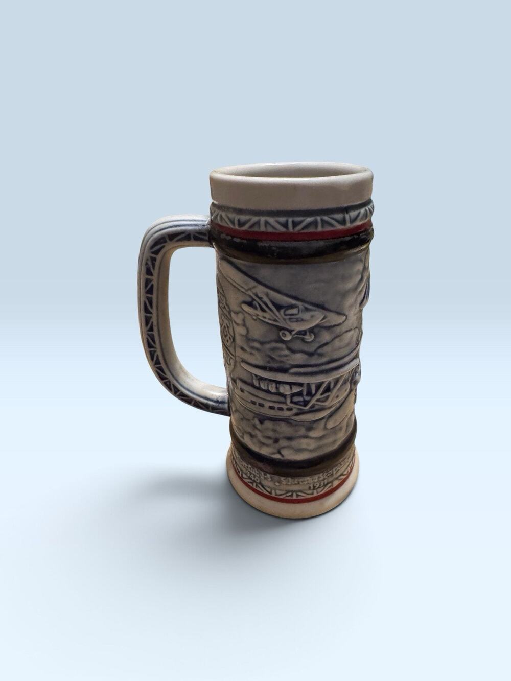 Vintage - Avon Airplane Theme mini Beer Stein Mug handcrafted in Brazil 1982